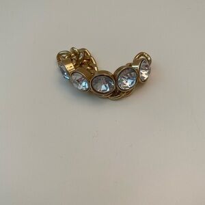 Rhinestone gold link stretchy bracelet